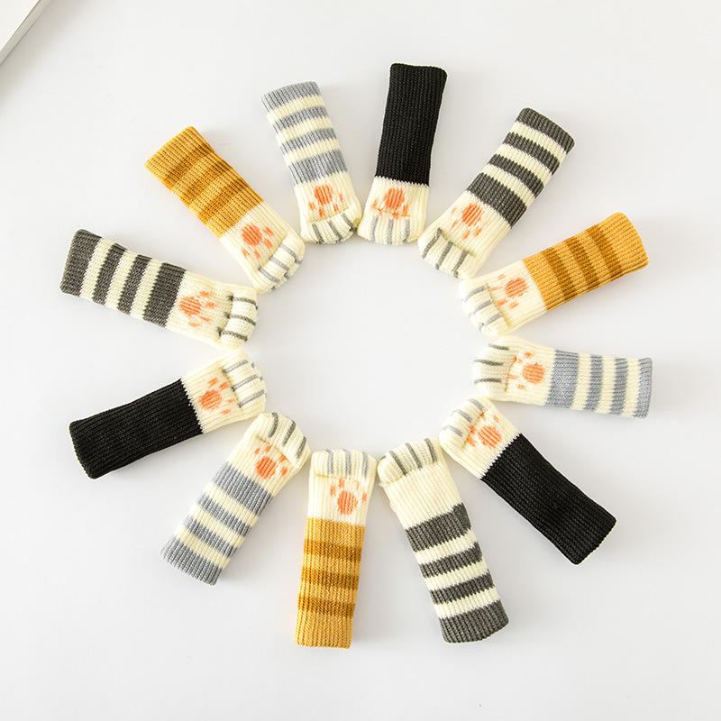 Mats for Table and Chair Legs Knitted Wool Door Handle Protector Non-Slip Wear-Resistant Mute Padded Chair Leg Pad