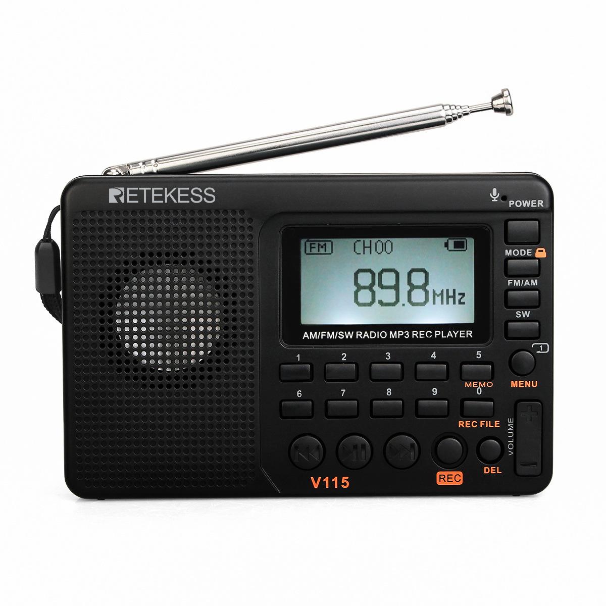retekess v-115 radio full band radio recorder fm/am/swmp3 playback cross-border supply
