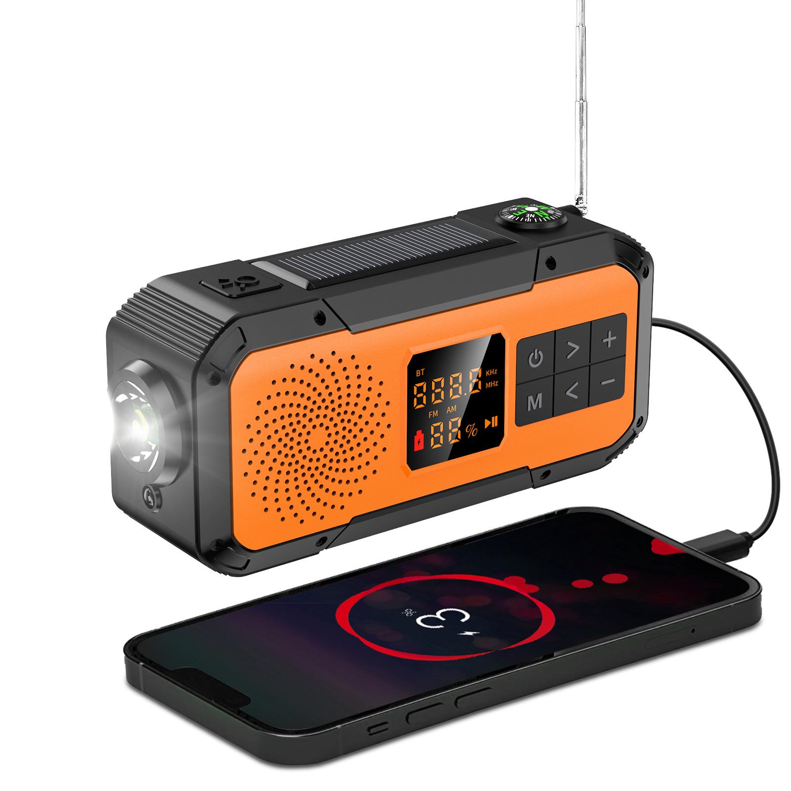outdoor mountaineering camping equipment portable and versatile hand power generation emergency disaster prevention solar bluetooth radio