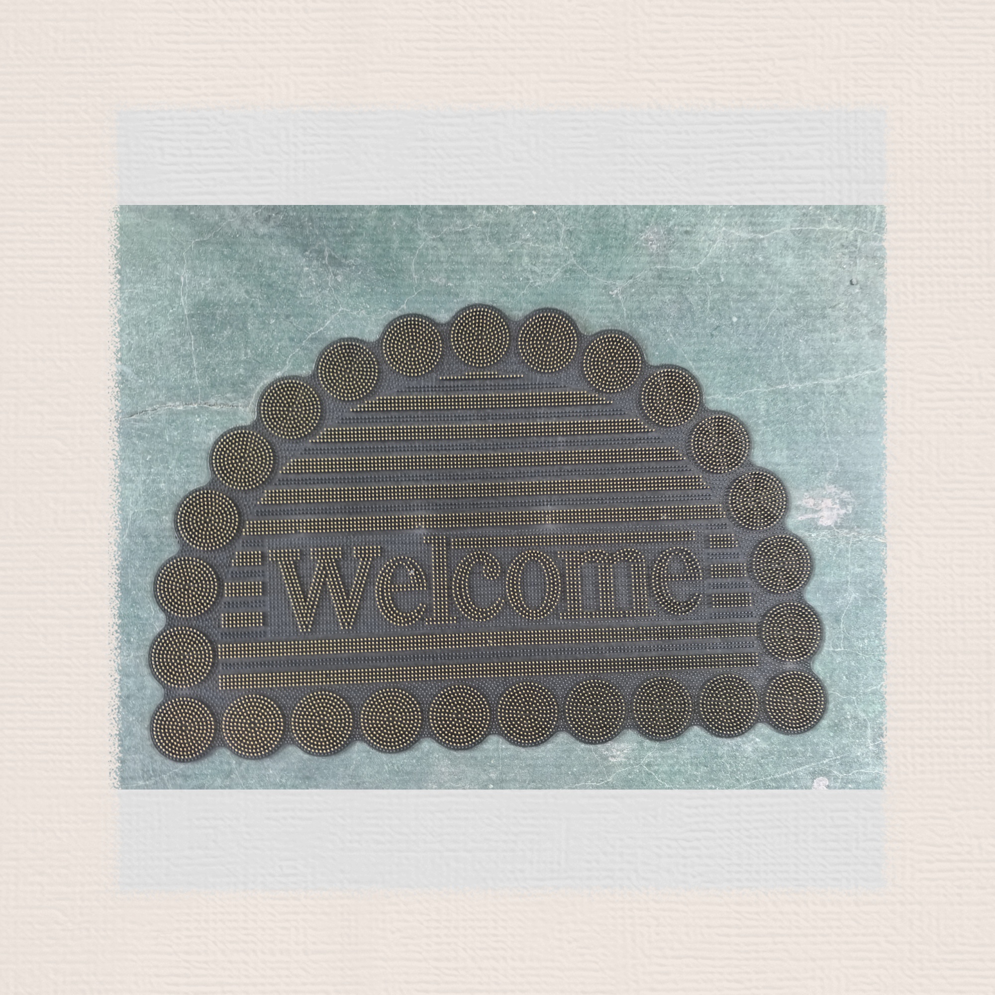 PVC mat, semi-circular door mat, kitchen waterproof mat, bathroom mat, anti-slip mat, injection molded welcome floor mat, size 45*75cm, mixed with 5 regular colors full figure