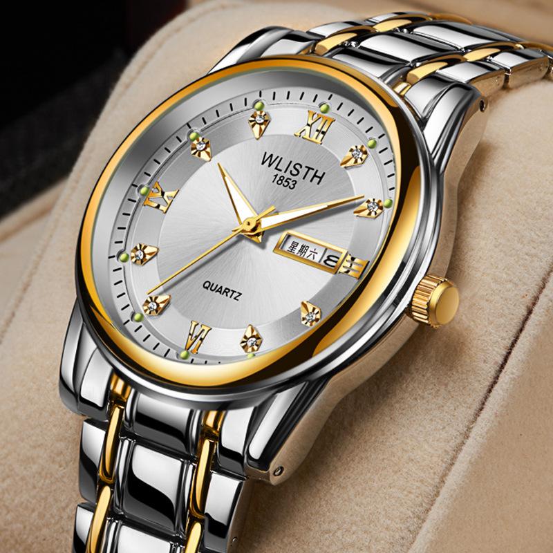 foreign trade watch generation men's watch waterproof men's watch steel watch double calendar quartz watch fashion watch wholesale