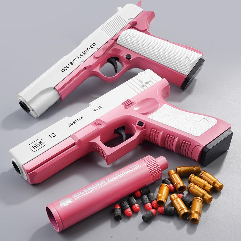 glock shell soft bullet gun tiktok same style children's toy gun bullet safety gun boy toy boy pistol