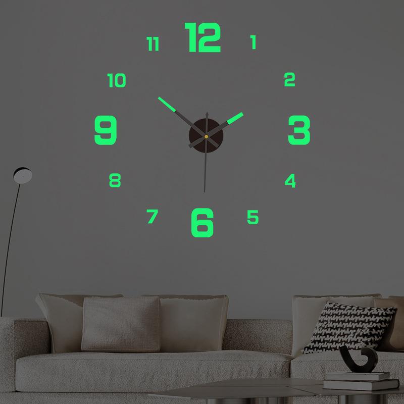 Creative Digital Luminous Clock Personal Household DIY Wall Clock Punch-Free Decoration Wall Sticker Clock Acrylic Wall Clocks