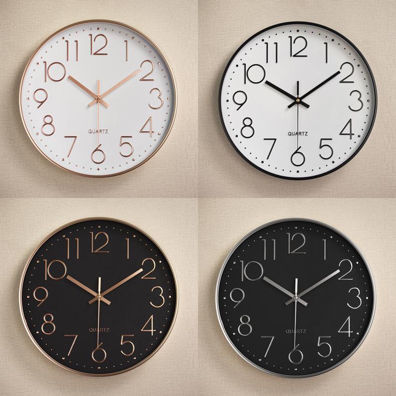 Plastic Noiseless Hanging Clock Wall Clock Quartz Clock Stereo Digital Scale Wall Clock Wholesale 12-Inch 30cm