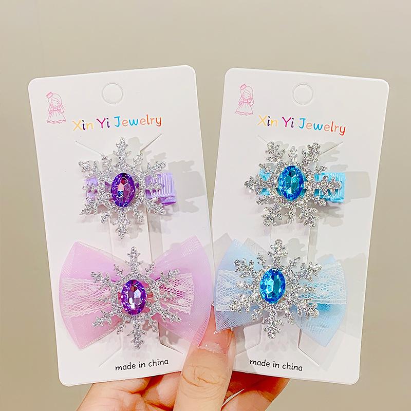 lanlan ornament cloth wrapper barrettes cartoon children's hair accessories princess elsa hairpin sweet frozen headdress