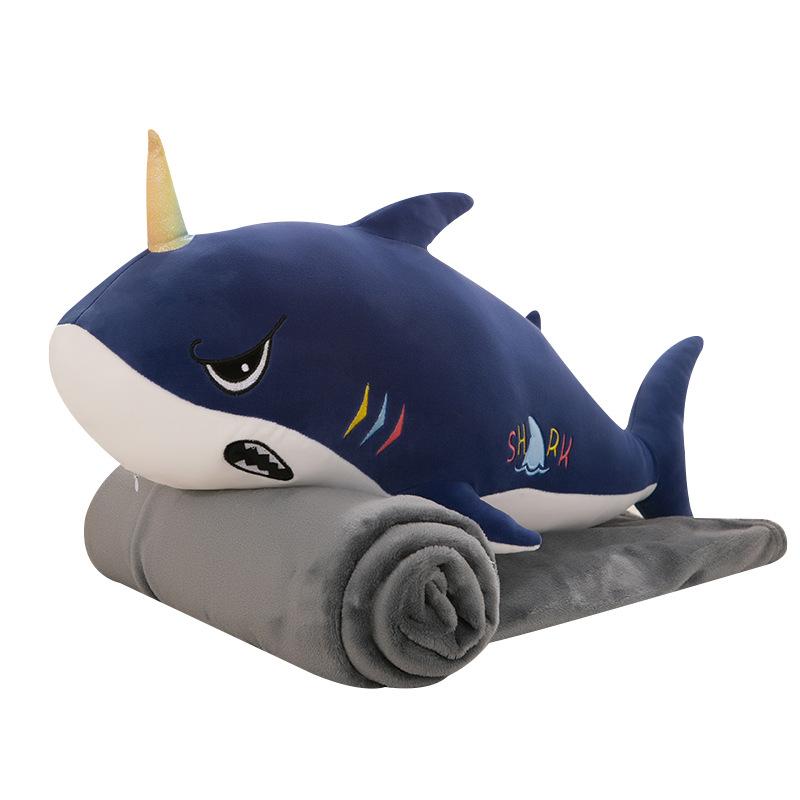 factory wholesale new shark two-in-one airable cover doll pillow nap car kindergarten dolphin airable cover Item Picture