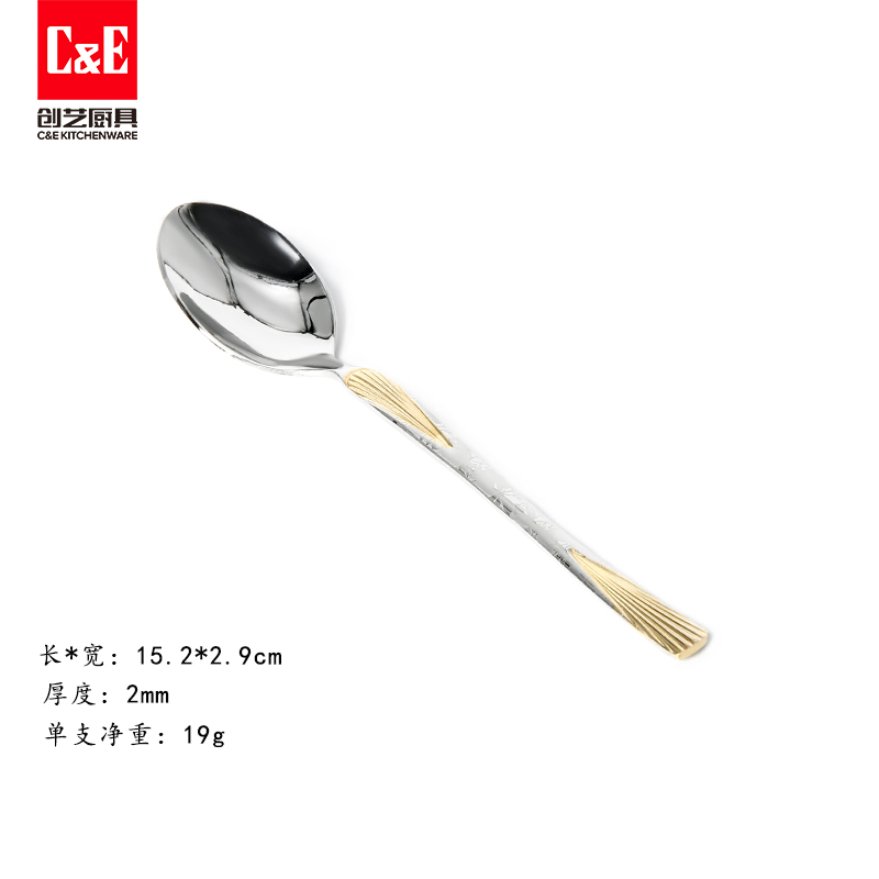 C&E Creative 6-piece set of knives, forks, spoons, stainless steel steak knives, dessert spoons, salad forks, tableware, restaurants, hotels, home use pic 5