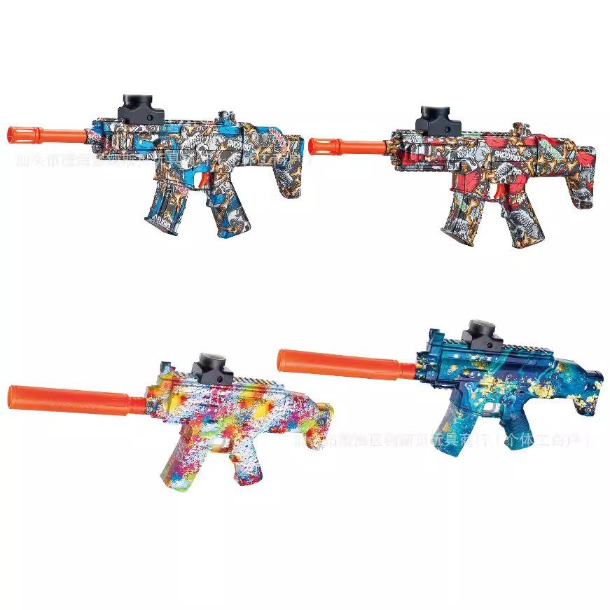 cross-border scar electric continuous hair children toy gun amazon graffiti boys outdoor crystal toy gun wholesale