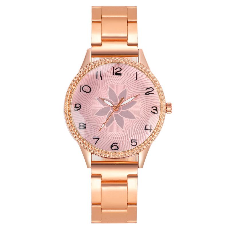 2023 New Steel Watch Fashion Flowers Ladies Fashion Watch Foreign Trade Popular Style Steel Belt Watch in Stock