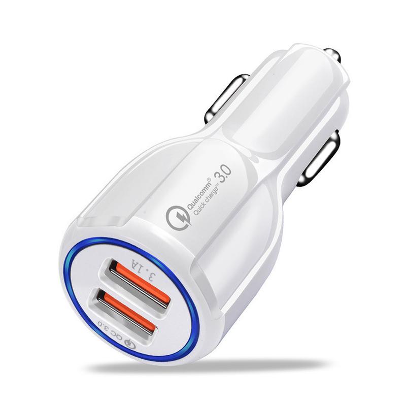 Factory Wholesale Lock and Load Spray Car Charger Qc3.0 Car Charger Dual Port Usb Car Charger Fast Charge Car Charger