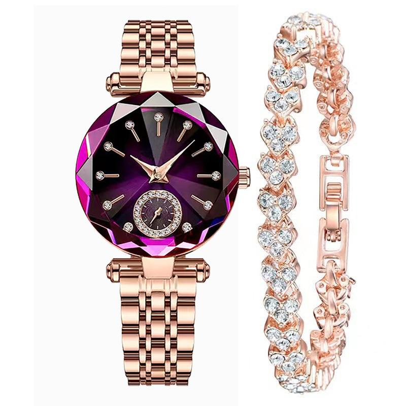 watches watch women's good-looking middle school student simple alloy belt retro steel belt diamond new non-mechanical