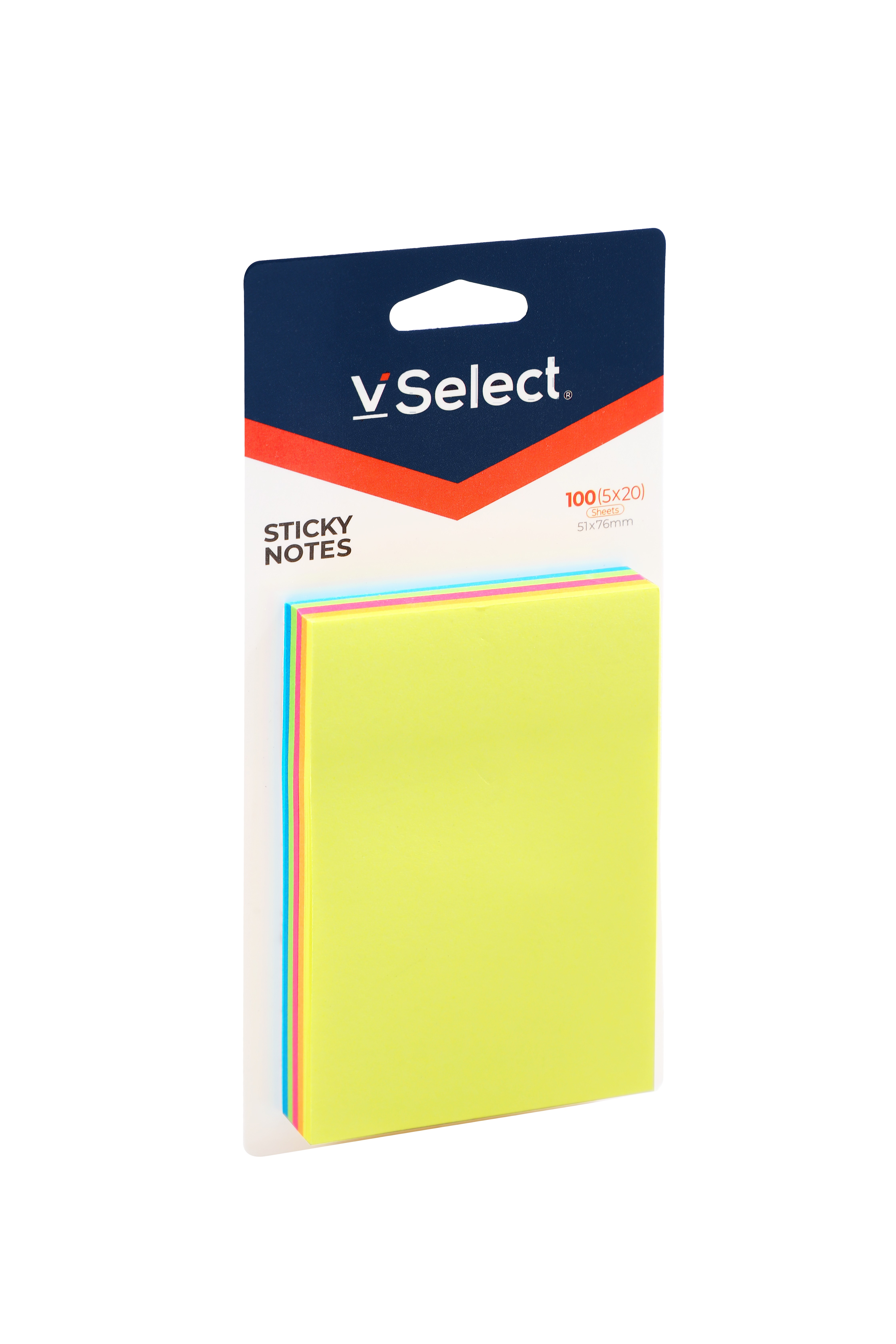 Sticky notes 51*76mm, fluorescent 5-color, 100 pieces, for export only, minimum order quantity one box