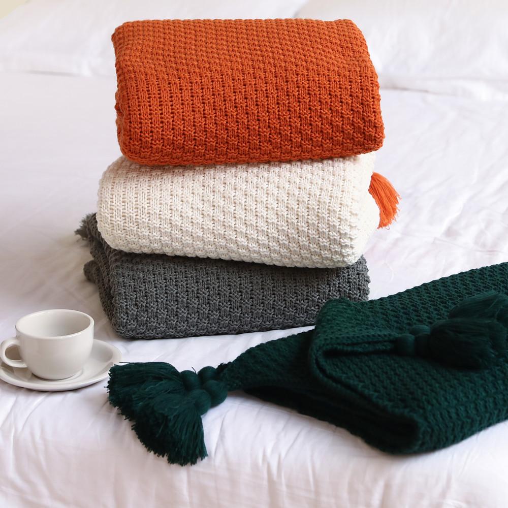 Sofa Blanket Knitted Blanket Office Air Conditioner Nap Blanket Shawl Blanket Casual Blanket Bed Blanket Small Blanket Wholesale