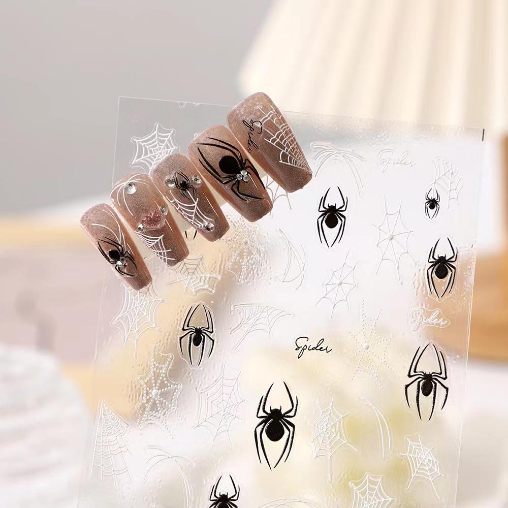 rose manicure japanese funny bronzing and silver plating spider spider web nail sticker