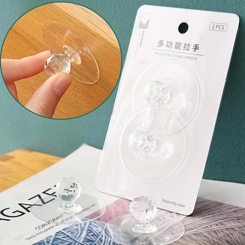 Invisible Cabinet Door Handle Punch Free Paste Self-Adhesive Sliding Door Cupboard Drawer Cabinet Wardrobe Glass Window Door Handle