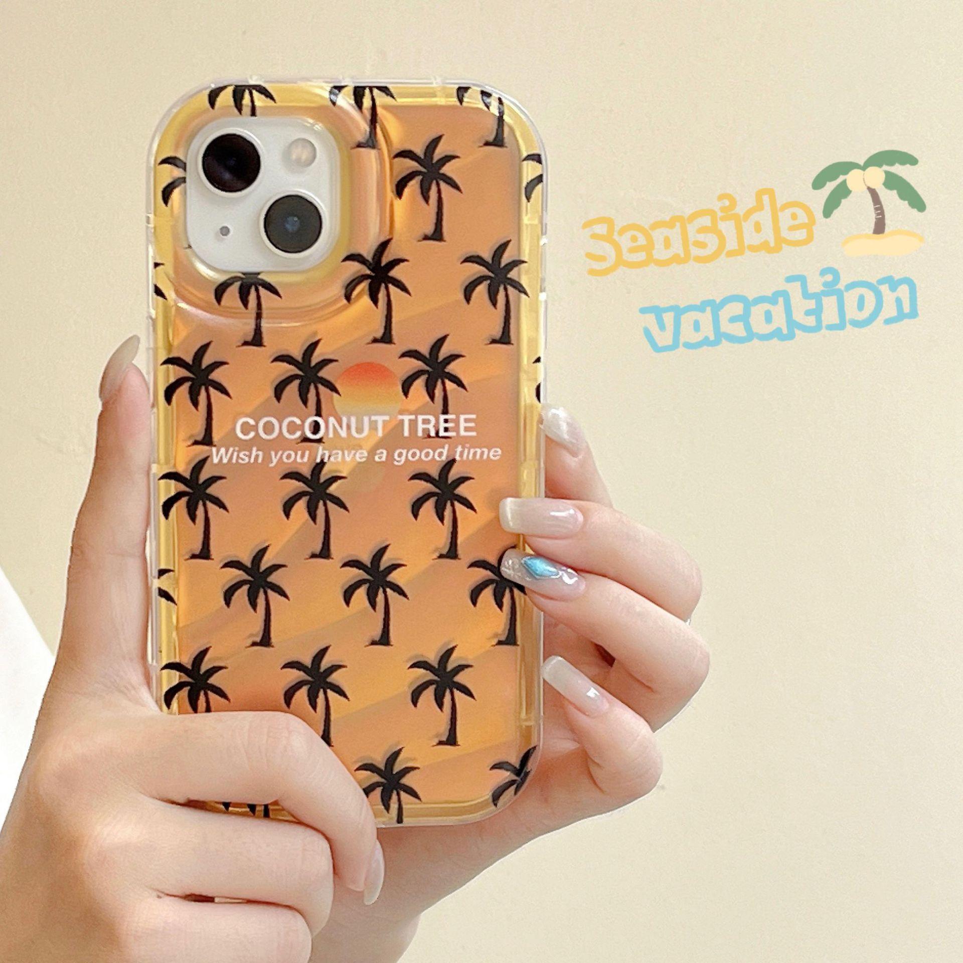 water ripple for iphone15plus phone case full screen coconut apple 13pro laser paper 14 protective case
