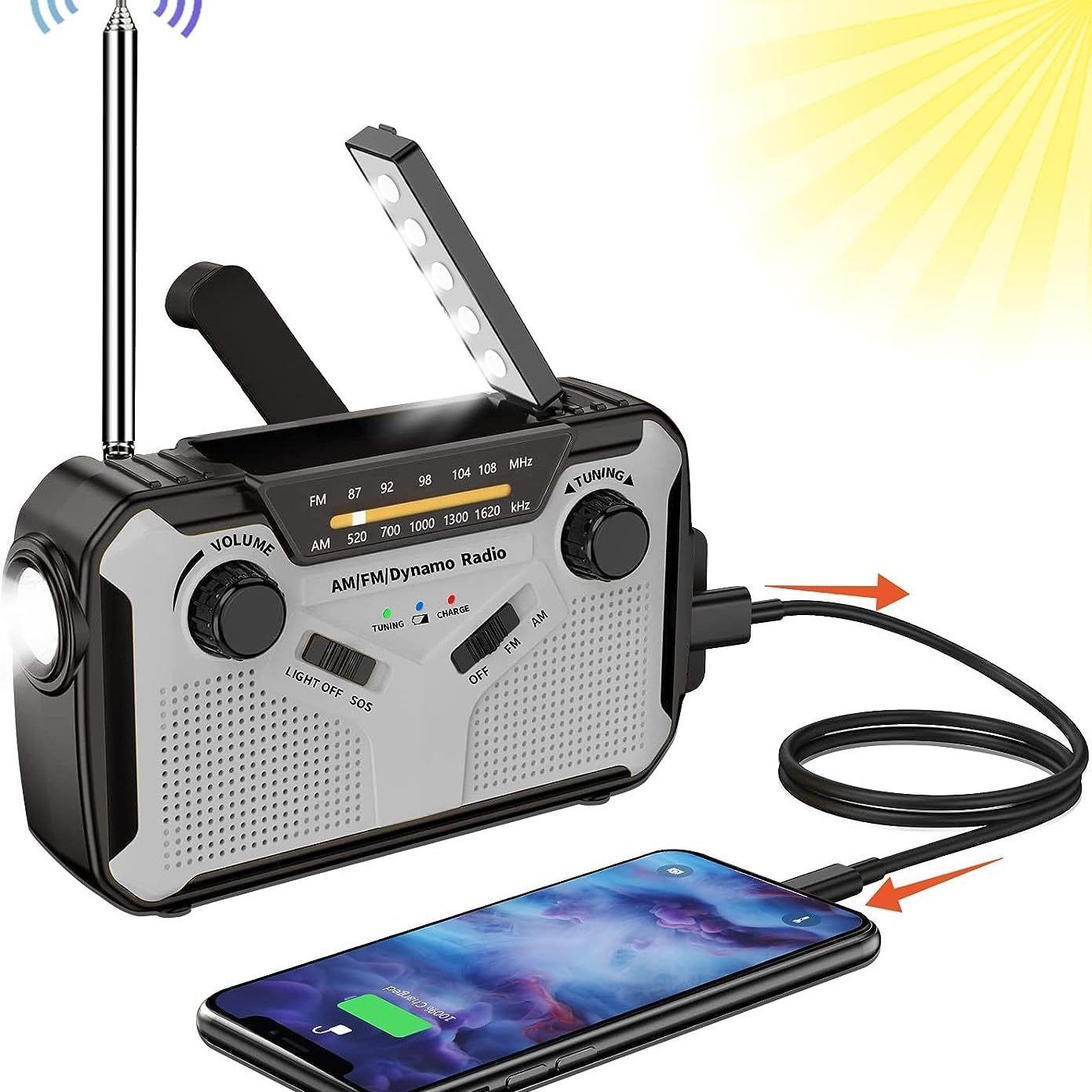 factory direct sales multifunctional outdoor sos emergency torch solar energy radio of power generator noaa