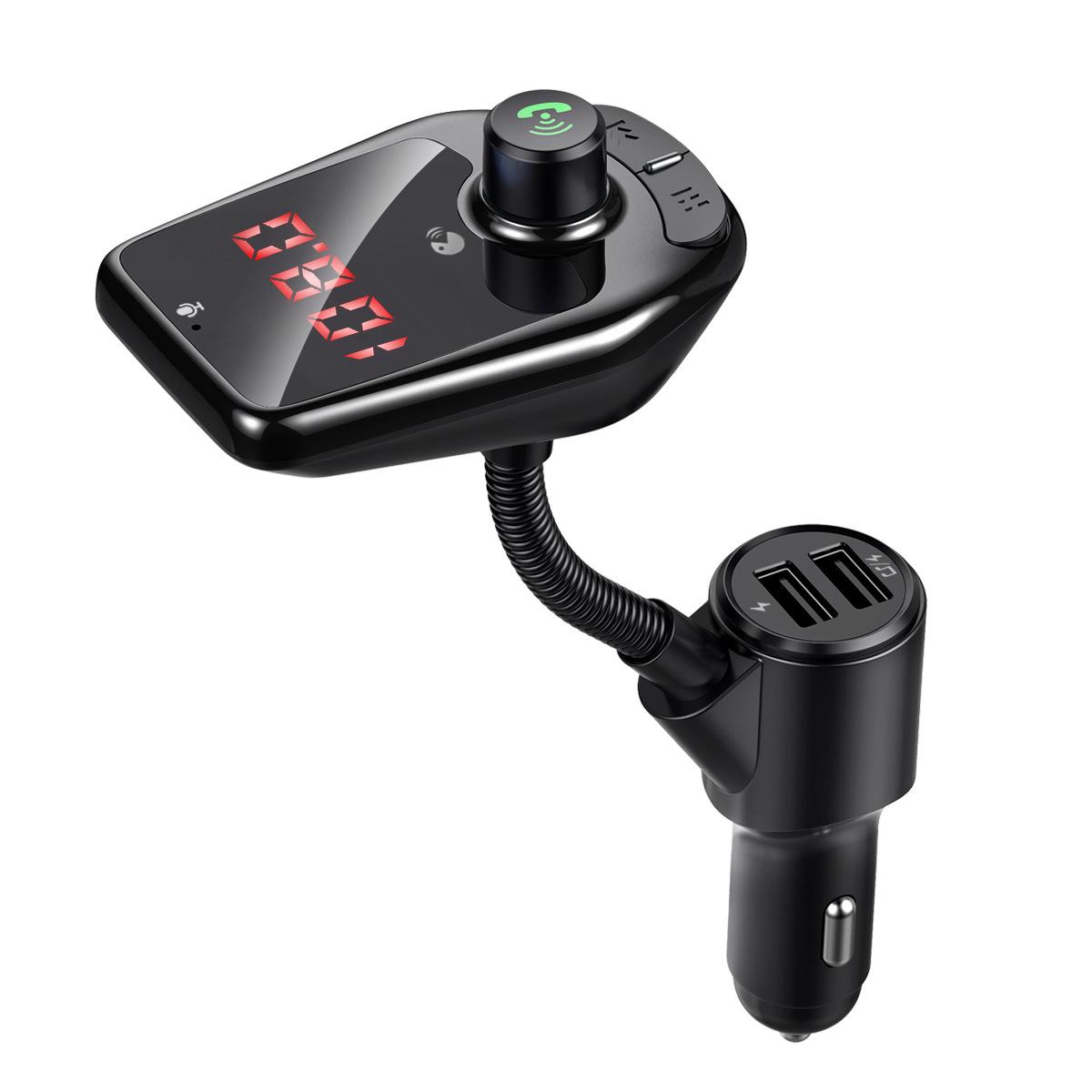 d5 new vehicular bluetooth mp3 player bluetooth hands-free bluetooth player fm transmitter dual-port car charger