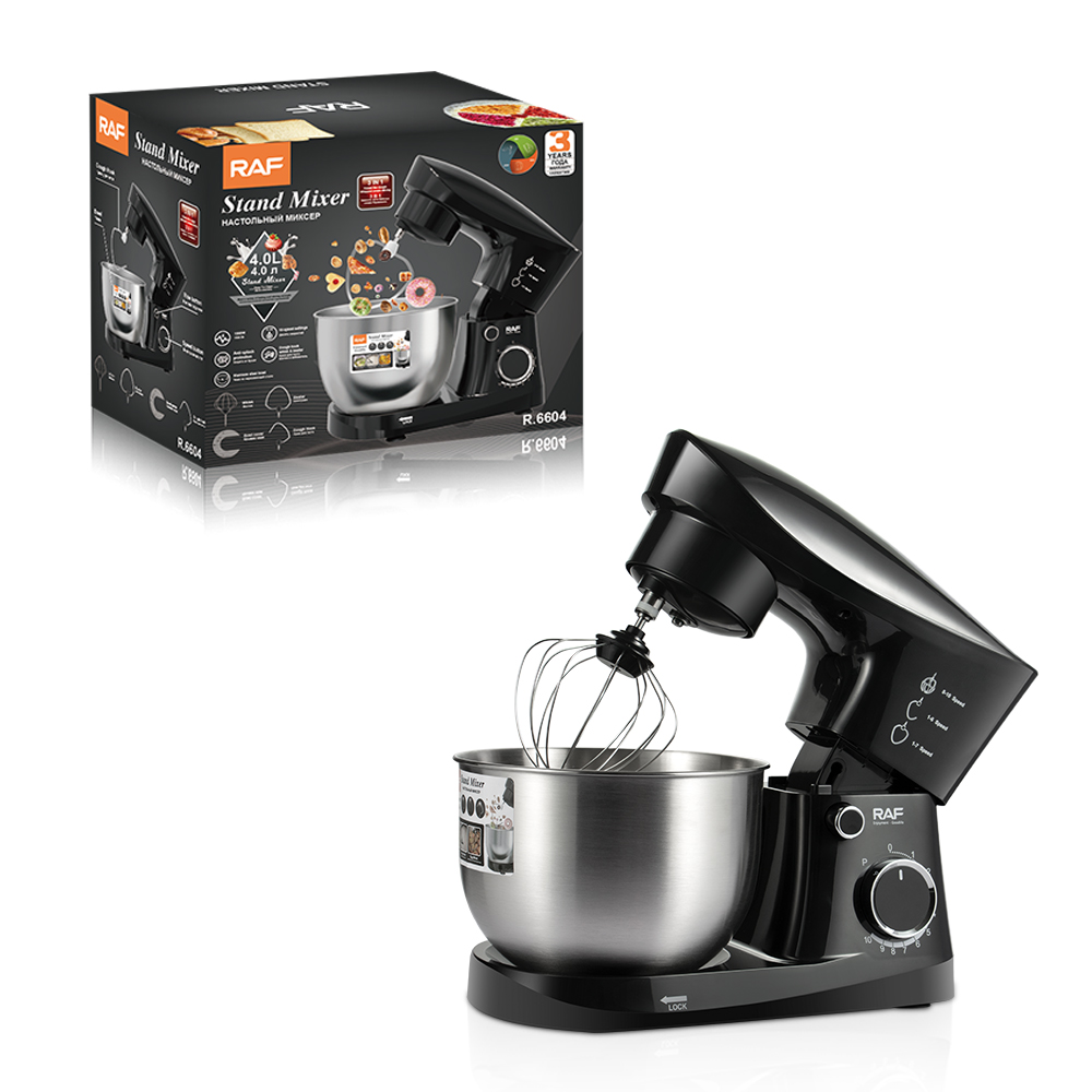 RAF European standard cross-border chef machine, dough mixer, fully automatic household small multi-functional egg whipping and dough kneading, 4.0L details Picture