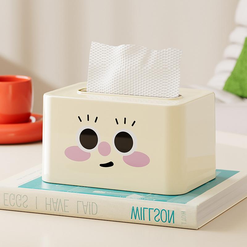 tissue box household living room high-grade cream style toilet tissue box with spring automatic lifting creative tissue box