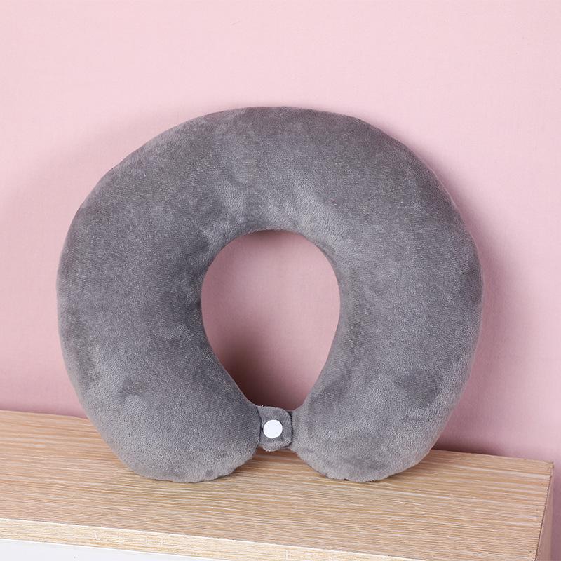 new pp cotton solid color u-shaped pillow headrest office nap rest soft pillow travel car travel cervical support Application Scenario