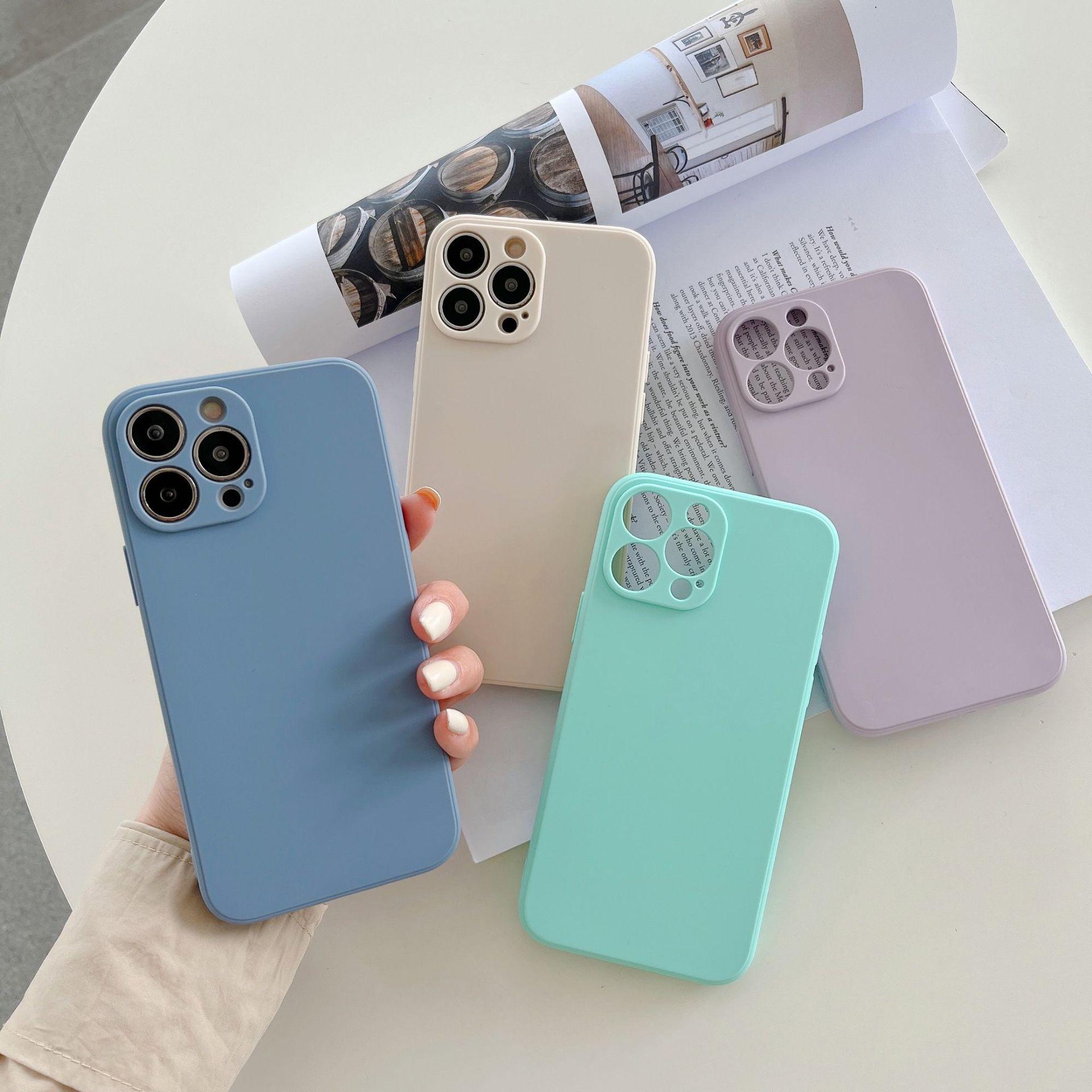 suitable for iphone16pro fine hole frosted tpu straight edge mobile phone case 11xr rubik's cube silicone apple 15 phone case