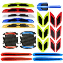 car door bumper strip car door handle bowl wheel brow rear bumper rearview mirror carbon fiber reflective decorative protector film cross-border new product