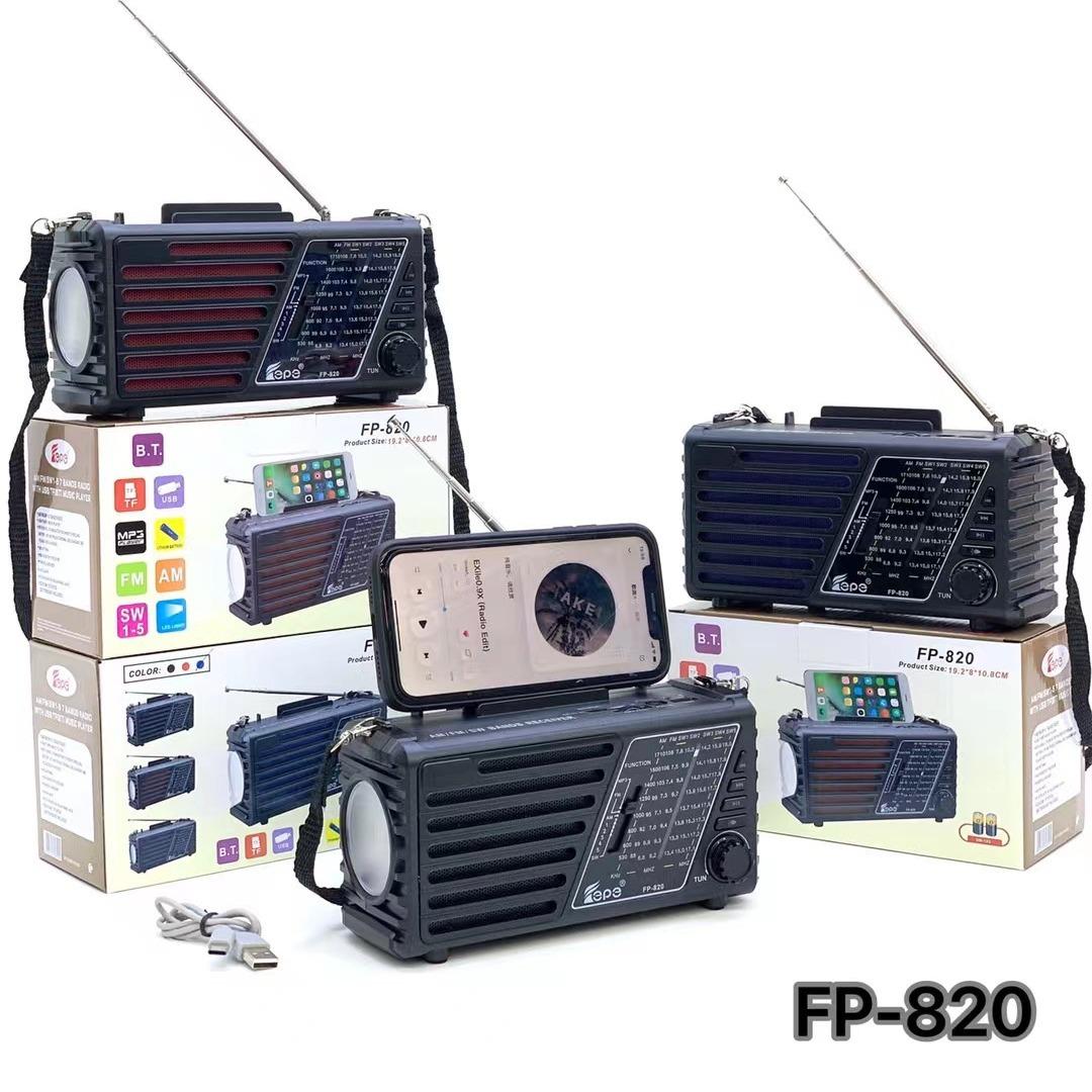 fp-820 new african flashlight wireless bluetooth speaker portable outdoor multi-function radio audio