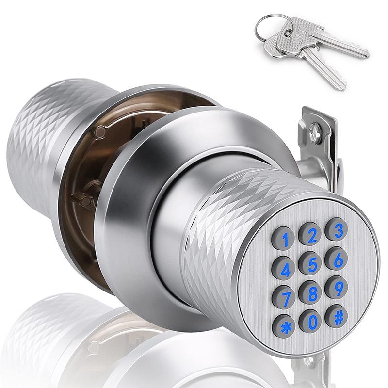 spherical smart lock electronic password door lock interior door wooden door handle lock no change hole replacement spherical lock with key