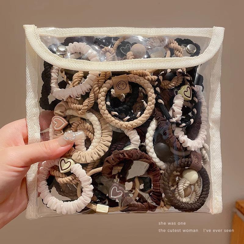 brown cute bear hair rope hair band for women 2024 new hair band high elastic durable hair rope hair accessories