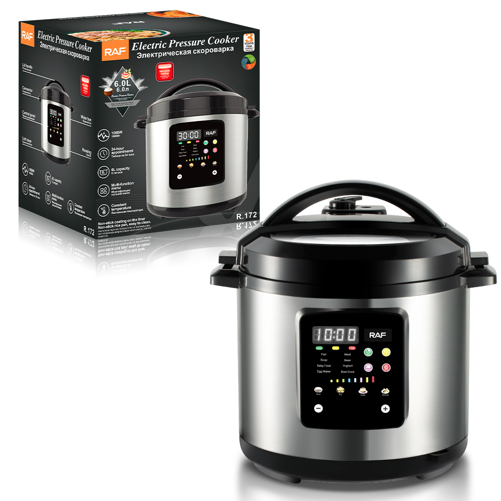 RAF European standard electric pressure cooker 6L Rice cooker, Household non-stick pot, multi-functional 24-hour heat preservation rice cooker R.172 details Picture