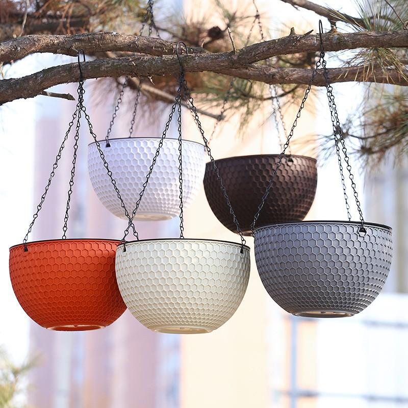 rattan plastic basket pots succulents hanging pots self-priming hydroponic chlorophytum pot honeycomb hanging flowerpot wholesale