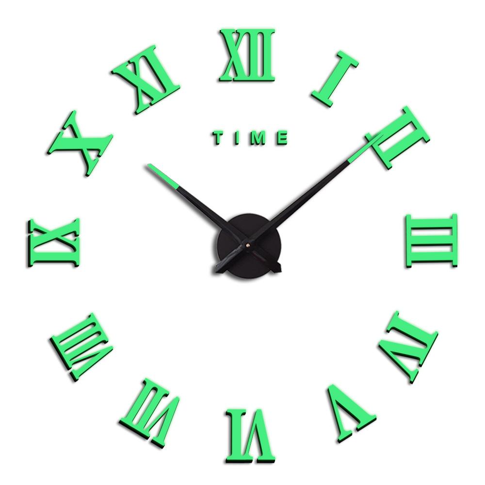 Amazon Products Roman Numerals Luminous Clock Nordic Creative Living Room Decorative DIY Acrylic Wall Clock