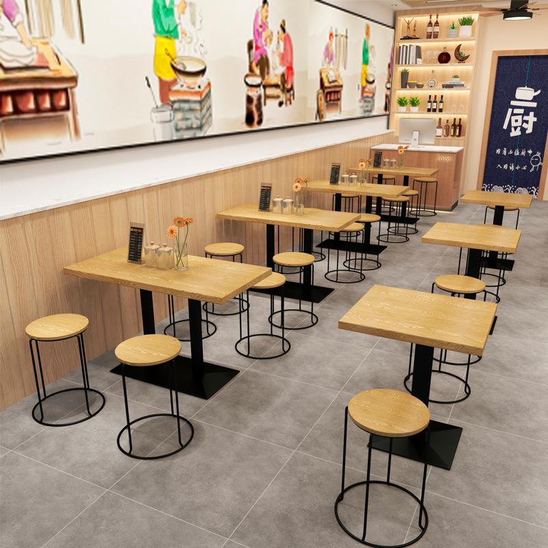 am snack bar fast food table and chair combination milk tea breakfast hamburger barbecue for restaurant and commercial use dining noodle restaurant table rectangular