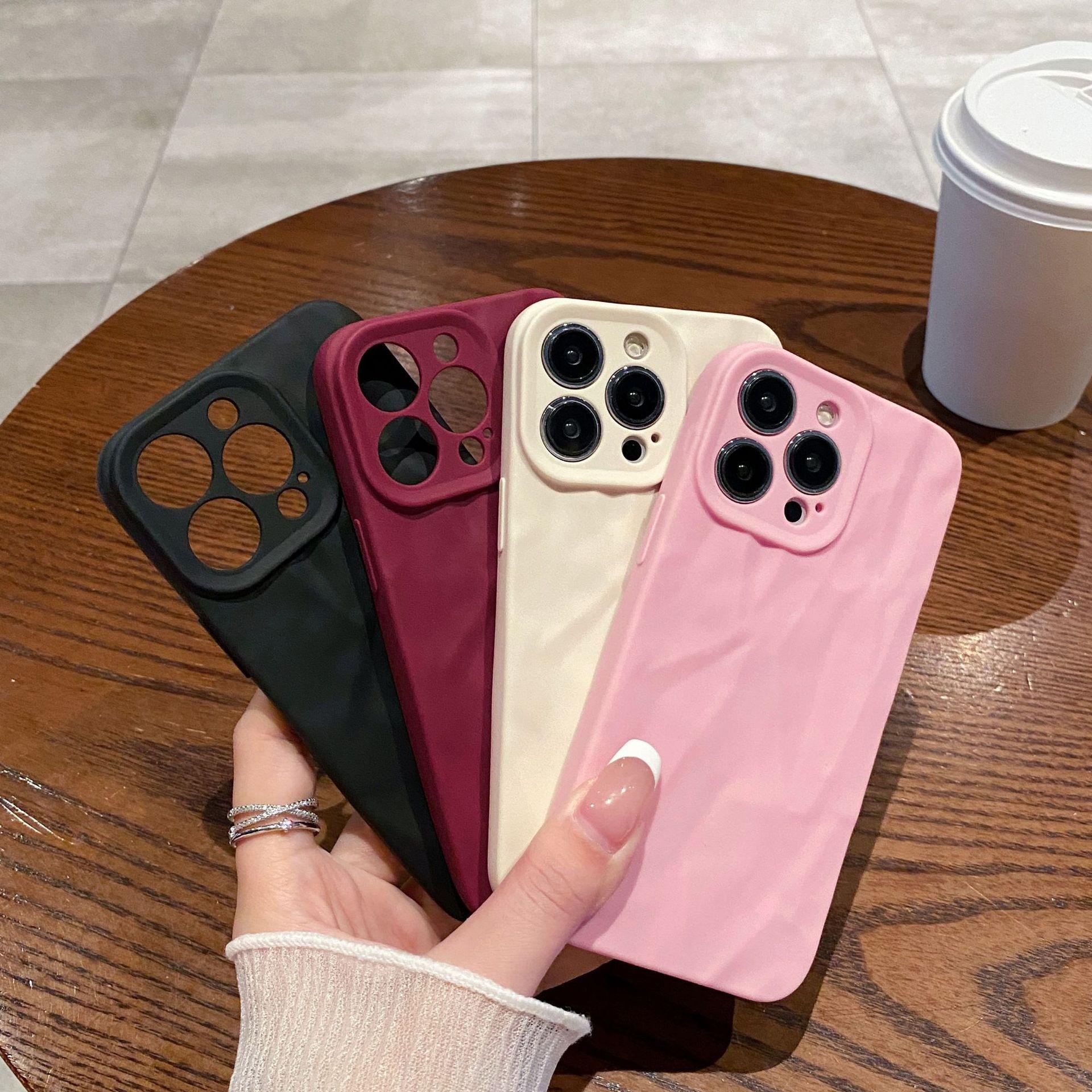 applicable to apple 16 advanced pleated phone case summer iphone15pro all-inclusive 13tpu matte protective cover