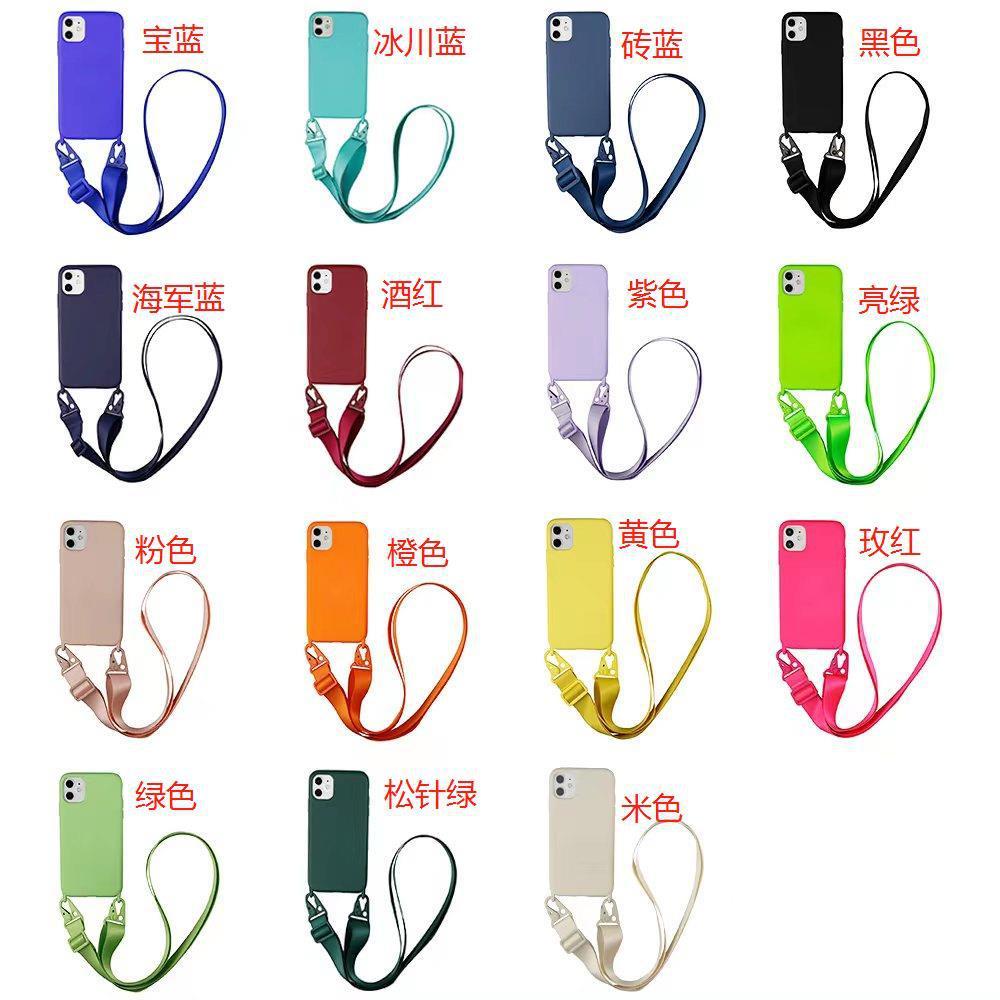 factory direct sales xouxou liquid silicone crossbody lanyard phone case for iphone14 protective case