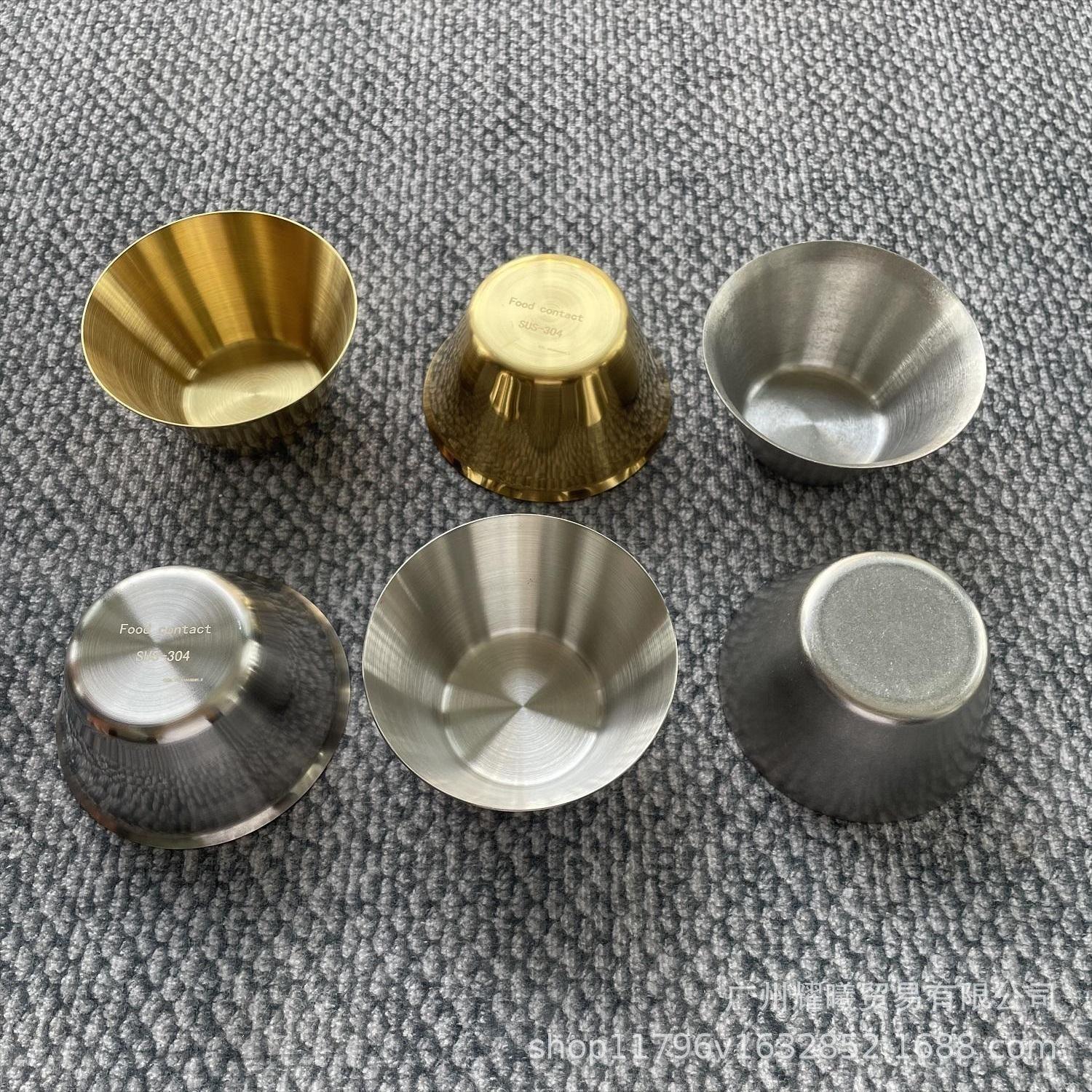 304 stainless steel smoothie bowl thickened cone ice cream cup shaved ice bowl korean style sauce bowl dessert bowl salad bowl