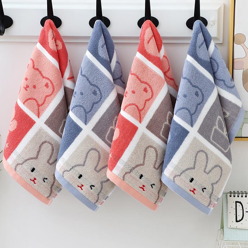 children's facial washing cotton towel baby rectangular small tower household soft absorbent face towel non-fading face cloth batch