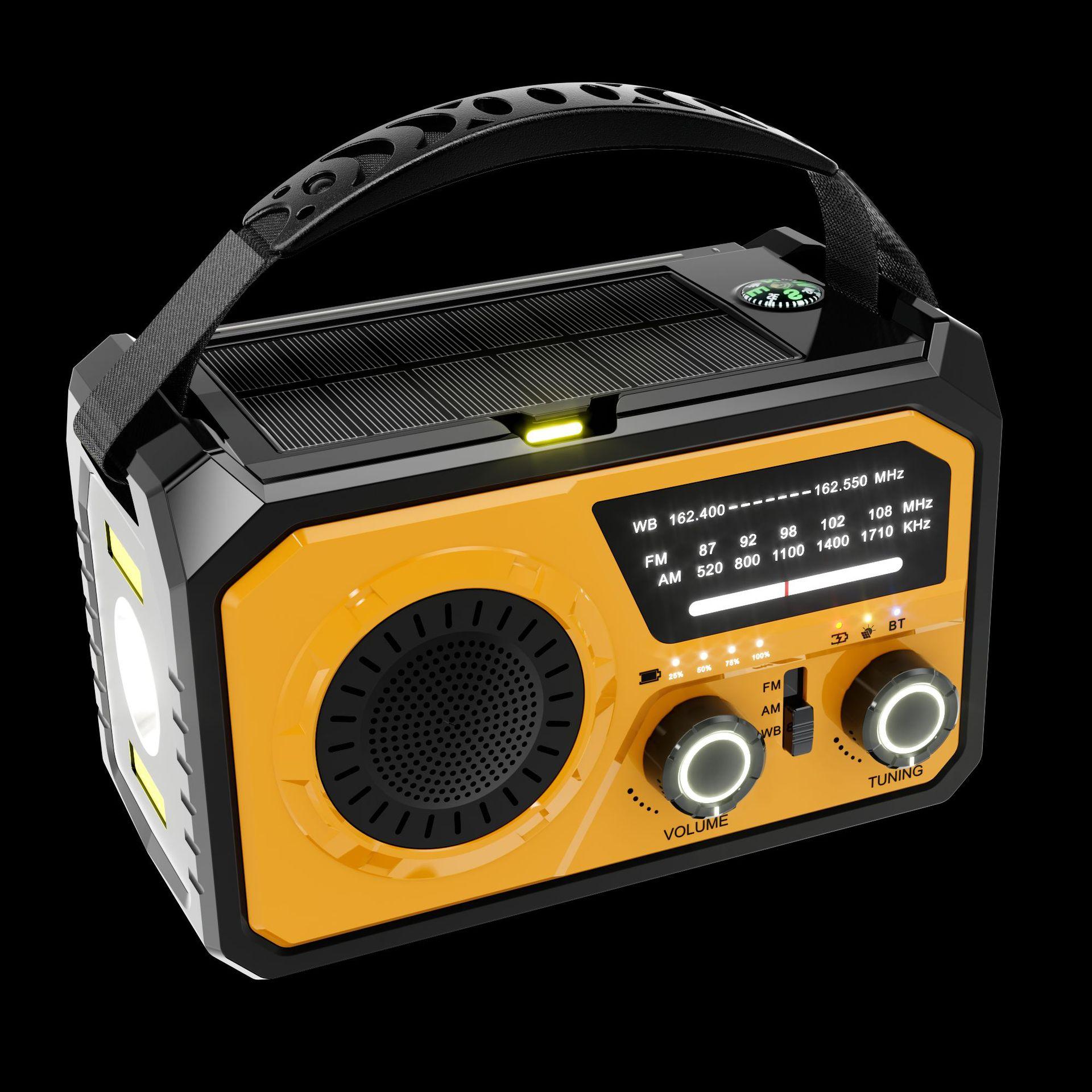 new outdoor emergency disaster prevention radio solar hand power generation usb rechargeable radio long battery life