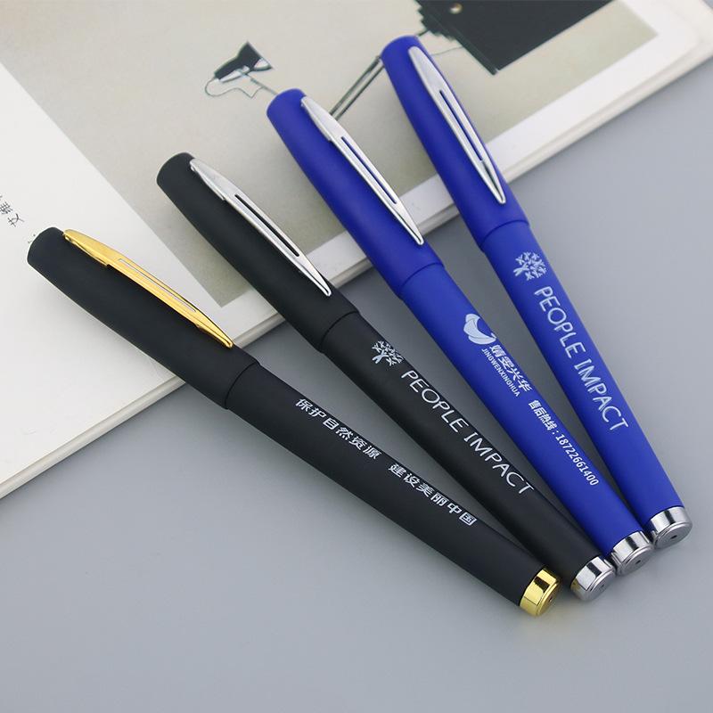 gel pen signature advertising marker ball pen printed logo gift black water-based business metal hook