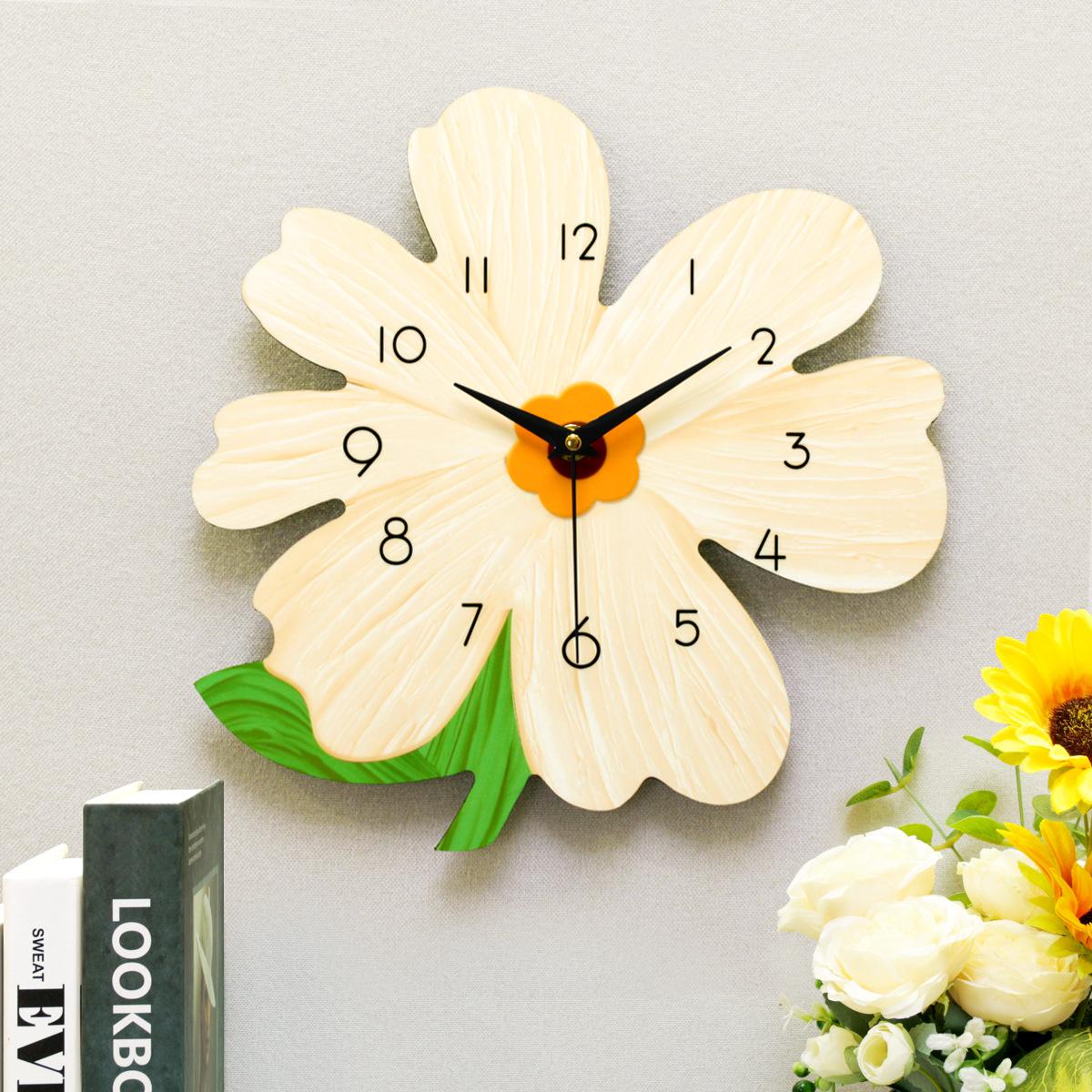 1 piece modern simple flower wall clock decoration silent clock for bedroom living room dining room children's room