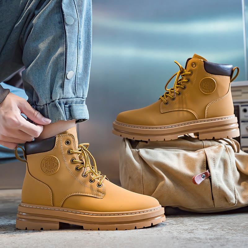 Men's Shoes Couple's Dr. Martens Boots 2022 Autumn High-Top Retro Workwear Sneaker Outdoor Platform Rhubarb Boots B801