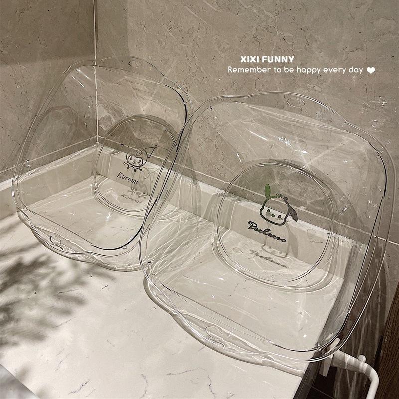 european and american entry lux transparent washbasin creative square balcony laundry basin feet-washing basin laundry basin vegetable washing storage pot wholesale