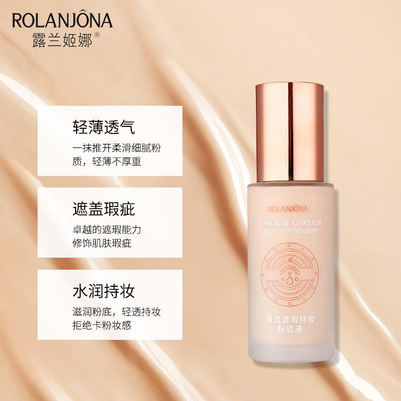 ROLANJONA Refreshing Concealer Longwear Foundation High Moisturizing and Oil Controlling Long Lasting Smear-Proof Makeup Lightweight Makeup Foundation