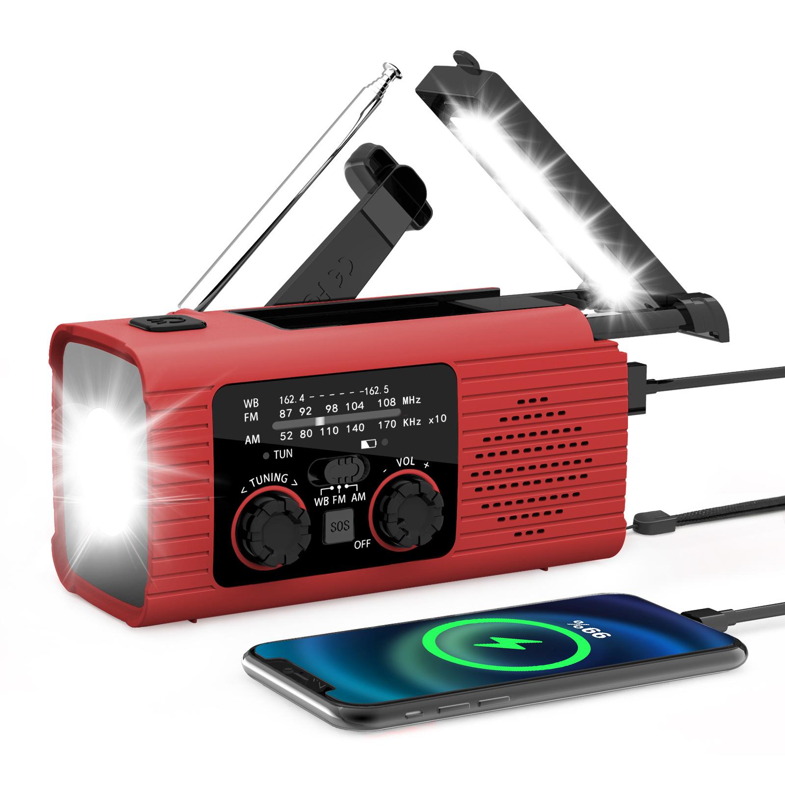 cross-border emergency radio solar hand rechargeable radio portable outdoor adult stereo radio
