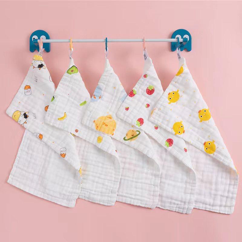 six-layer gauze baby towel seersucker high density children towel cotton children's face towel face cloth soft and absorbent