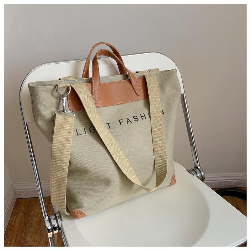 new ins big handbag canvas bag female ins korean style retro tote bag travel bag