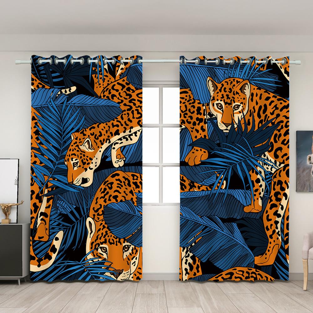 graphic customization digital printing curtain cross-border amazon shading foreign trade curtain high precision curtains