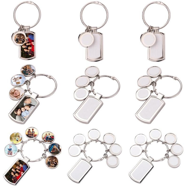 thermal transfer key pendant blank buckle zinc alloy diy creative gift gift metal european and american keychain