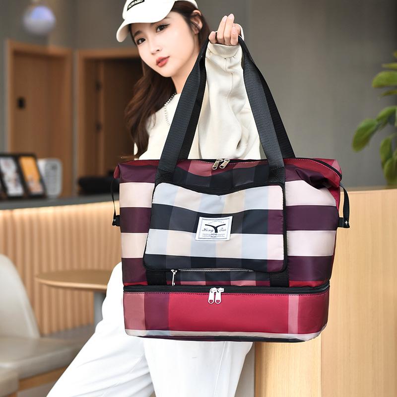 New Sports Gym Bag Large Capacity Shoulder Bag Dry Wet Separation Sports Bag Yoga Bag Scalable Folding Travel Bag